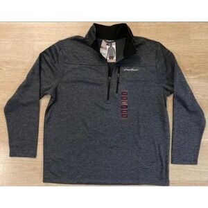 NWT MSRP $75 Men Sweater Eddie Bauer Bridgeport 1/2 zipper Size XL Gray